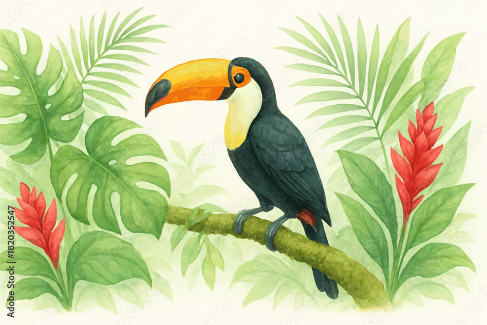 Obraz premium Frame Jungle Watercolor