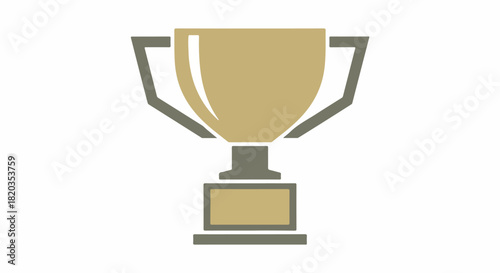 Gold Trophy Icon Award, Success, Achievement, and Victory