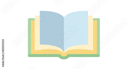 Simple illustration of an open book with light green cover