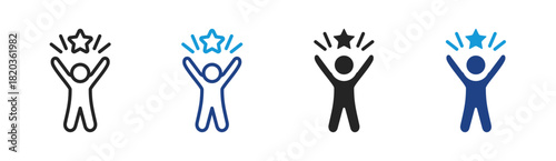 Achievement icon set multiple style collection