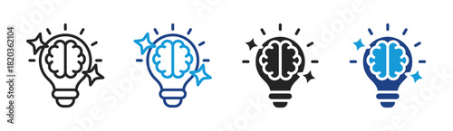 Spark Idea icon set multiple style collection