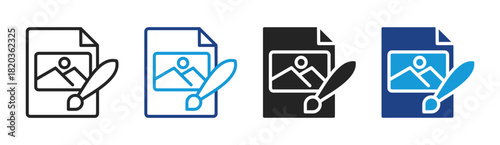 Creation icon set multiple style collection