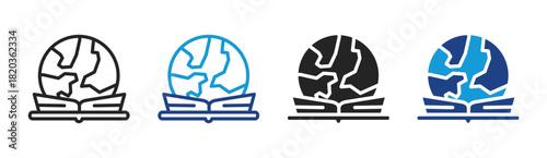 Global Education icon set multiple style collection
