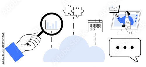 Cloud computing. Cloud systems enhance data analysis, collaboration, and communication. Cloud computing streamlines business operations with online tools. Ideal for technology, analytics, teamwork