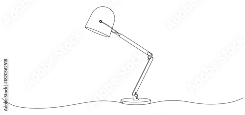 Adjustable desk lamp continuous line drawing eps 1