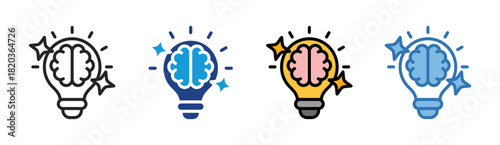 Spark Idea icon set multiple style collection