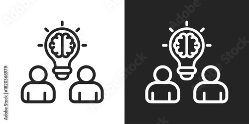 Team Idea Icon In Black And White Line Style