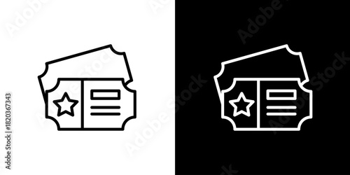 Ticket Icon Minimalist Outline Design for Events, Shows, and Entertainment