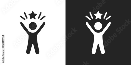 Achievement Icon In Black And White Glyph Style