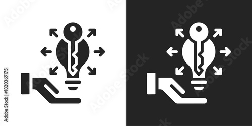 Idea Development Icon In Black And White Glyph Style