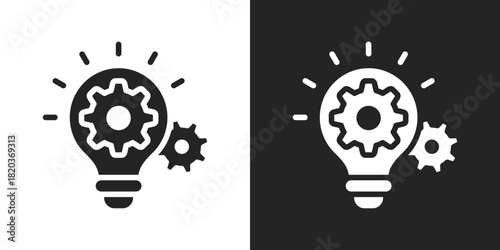 Idea Icon In Black And White Glyph Style