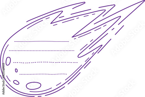 Space comet or asteroid kids memo note template. Kids planner checklist vector frame, diary coloring page. Schedule or scrapbook memo note template with falling meteorite, flying comer or asteroid