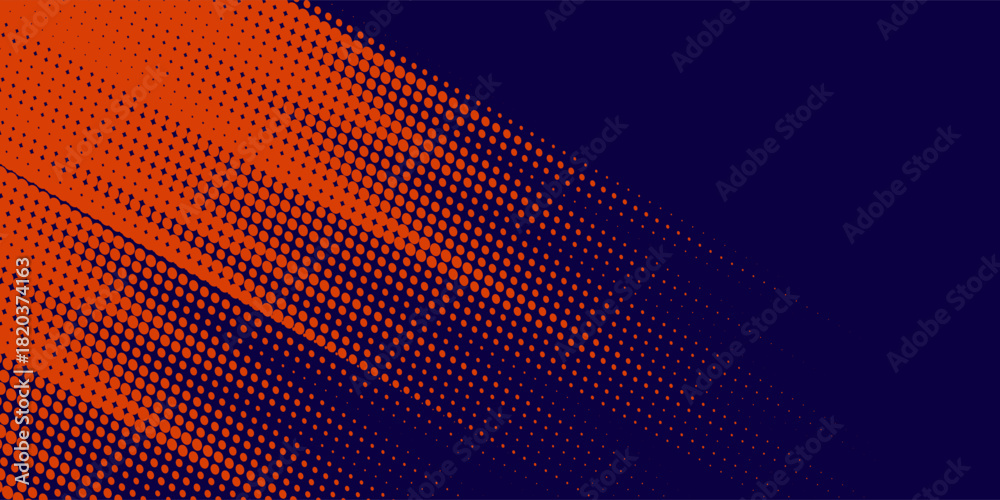 Naklejka premium Abstract speed lines style orange color halftone banner design template. Vector illustration.
