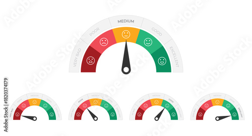 Customer Satisfaction Meter Icon Illustration
