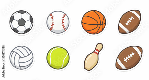 Sports Balls Icon Pack – Vector Set of Popular Sports Equipment