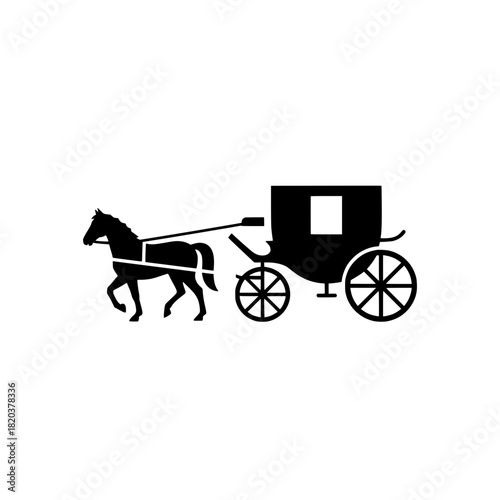 Horse-Drawn Carriage or Buggy Transport Icon