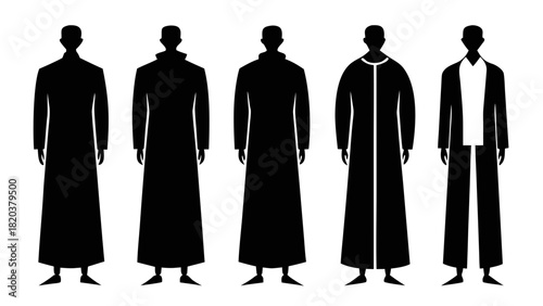 Traditional Men Silhouette Vector  Cultural Robe Male Figure Clipart  Islamic Ethnic Outfit Icon