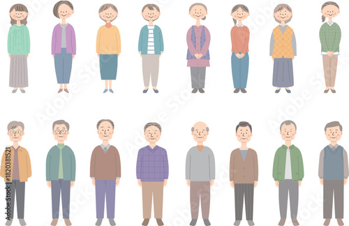 シニアの男女全身セット