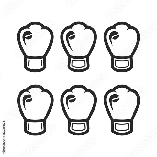 Collection of Outline Boxing Gloves