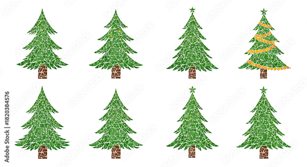 Fototapeta premium Christmas Trees with Unique Decoration