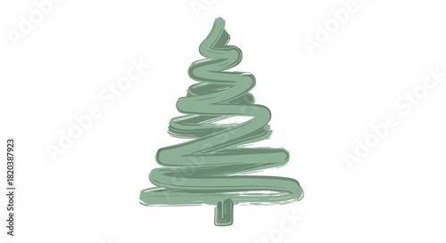 Sage Green Spiral Christmas Tree Decoration