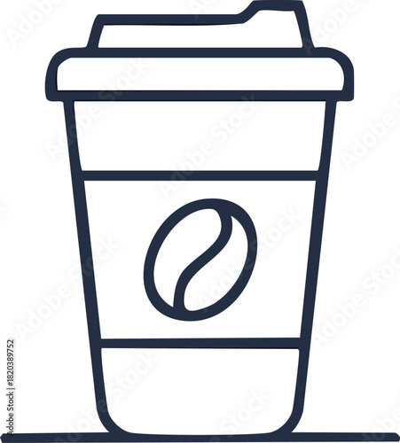 trash bin and coffee cup icon vector illustration