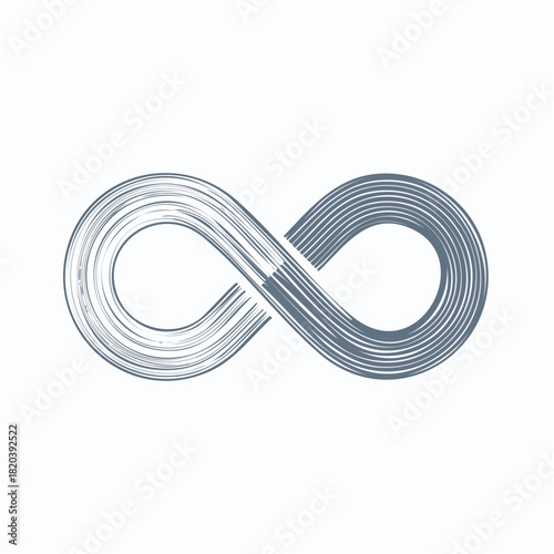 Stylized infinity emblem with a contemporary brush stroke texture, symbolizing eternity, boundless potential, and a never-ending journey