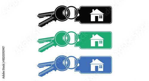House keys real estate concept for home ownership and property sale
