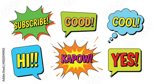 Comic speech bubbles vector illustration graphic design elements