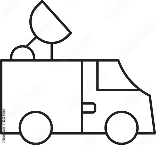 Television Bus Line Outline Icon 1