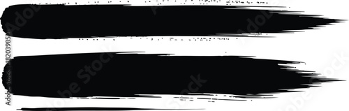 Black paint brush strokes vector design element grunge texture set art eps silhouette