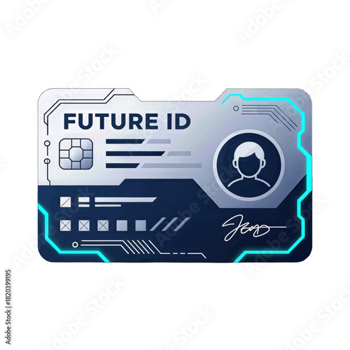 Futuristic Digital ID Card with Cybernetic Design Elements