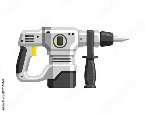 Futuristic Power Drill with Sleek Gray Design