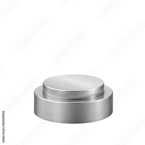 Silver Metallic Cylindrical Pedestal for Product Display