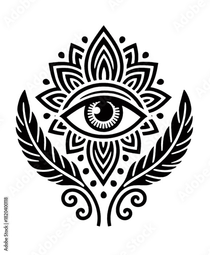 Mystical Blue Eye in Ornate Mandala Design