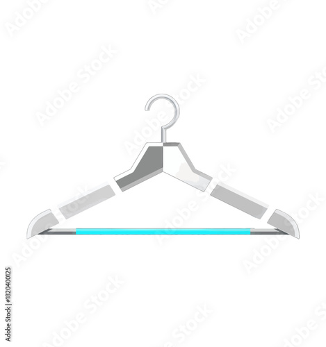 Modern Gray and Teal Clothes Hanger Isolated