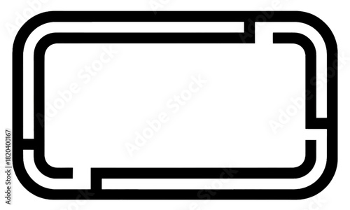 Modern rectangular frame with rounded corners and clean lines