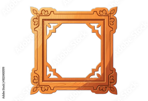 Ornate Wooden Frame with Intricate Carved Details
