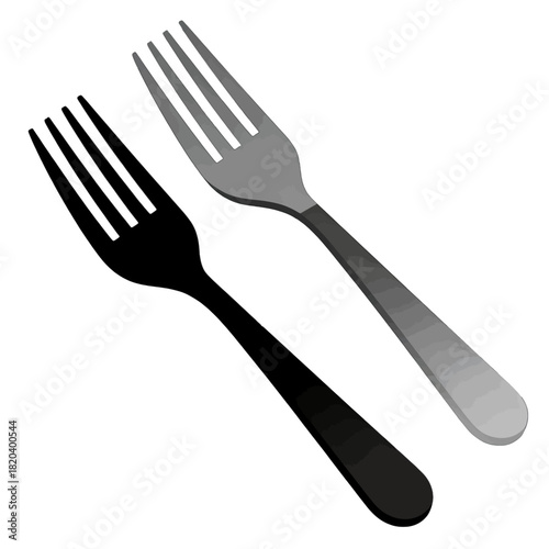 Silver Fork Isolated on Transparent