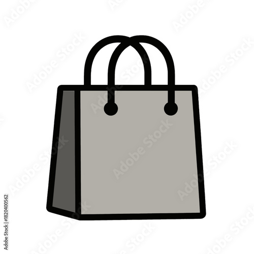 Simple Shopping Bag Icon with Handles