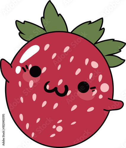 ほのぼの可愛い苺キャラクターイラスト