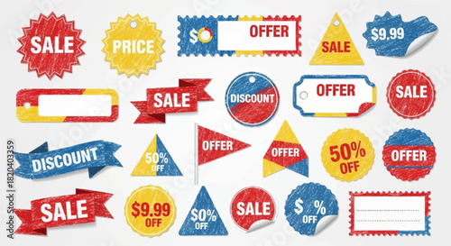 Collection of Sale Badges and Promotional Banner Designs for Marketing Campaigns