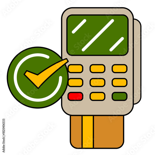 Illustration of Succesful Payment Terminal with a Card