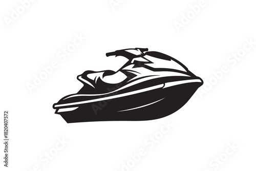 jet ski silhouette silhouette with white background