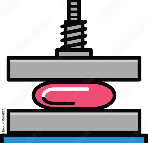 Capsule compression machine pharmaceutical pill press manufacturing tool eps silhouette