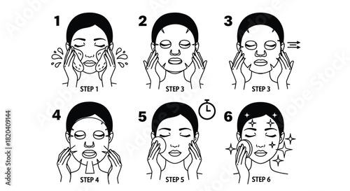 Sheet mask skincare routine steps how to apply face mask guide