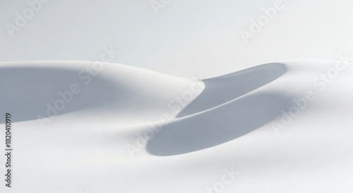 Fototapeta Naklejka Na Ścianę i Meble -  White Sand Dunes Serenity Minimalist Desert Landscape in Soft Light.