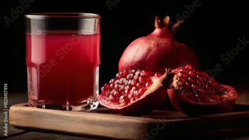 Close-up of pomegranate juice [4K]