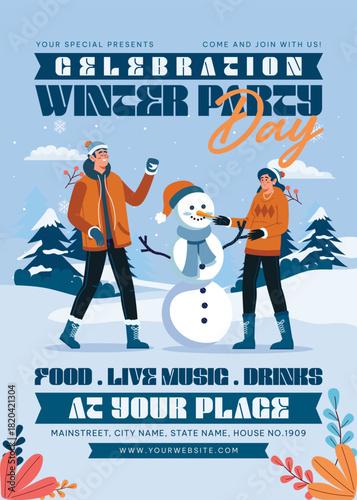 Winter Music Party Flyer