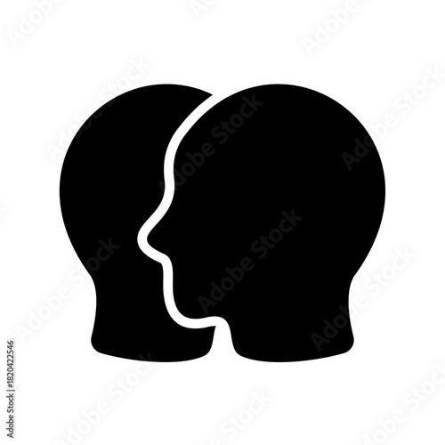 Mental health solid icon. Multiple personality illustration.